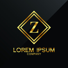 Letter Z logo Alphabet logotype gold vector design