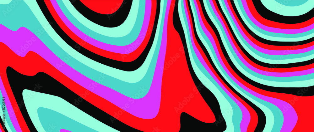 Poster Abstract geometric background with op-art psychedelic pattern of lines.
