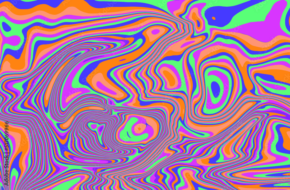 Poster Abstract geometric background with op-art psychedelic pattern of lines.