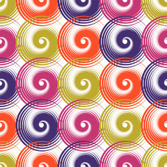 Spiral swirls complicated seamless pattern vector design.