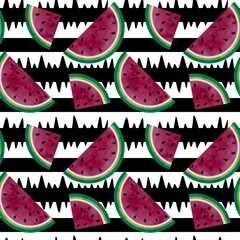 Summer fruit seamless watermelon cartoon slice pattern for clothes print and wrapping and fabrics and kids