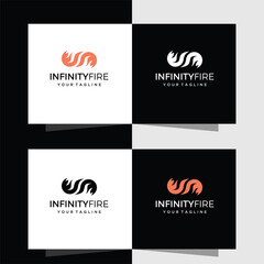 Fire infinity template logo design.