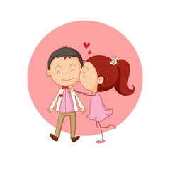 couple weding flat or cartoon illustration vector design