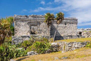 House of the Cenote, Mayan Ruins in Tulum, Riviera Maya, Yucatan, Caribbean Sea, Mexico