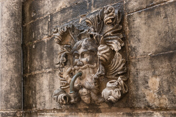 Ancient wall plaque with lead fountain pipe Dubrovnik