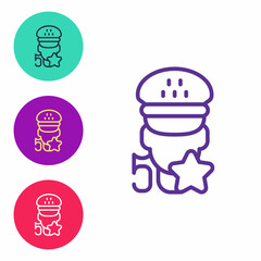 Set line Taxi service rating icon isolated on white background. Set icons colorful. Vector