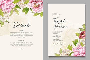 elegant peony background and wreath card design