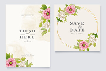 elegant peony background and wreath card design