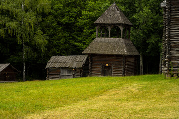 Fototapeta na wymiar Old wooden house. European culture of the 18th century