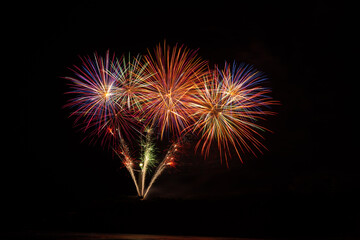 Biarritz Firework Celebration of Bastille Day. Basque Country of France.