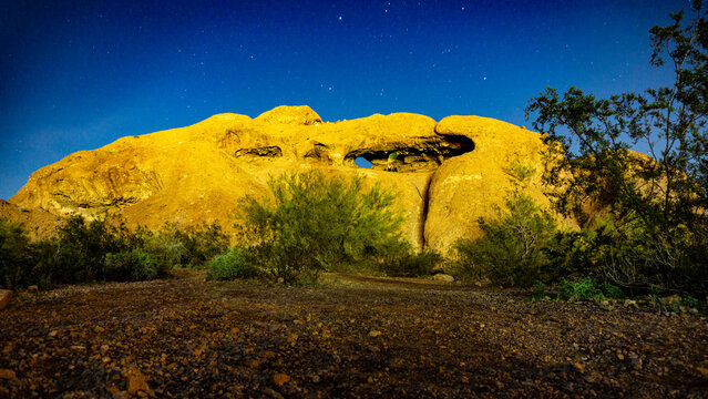 Hole In The Rock Under The Starry Night, Phoenix, AZ