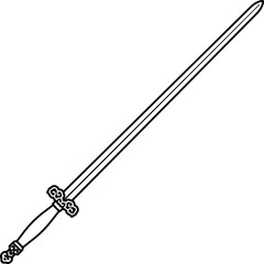 Isolated Chinese Swords, Isolated Jian Sword in Vector