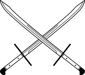 Isolated Crossed Battle Swords in Vector