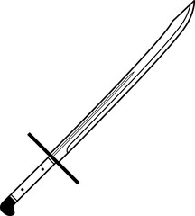 Isolated Battle Sword in Vector