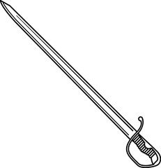 Isolated Military Sword in Vector
