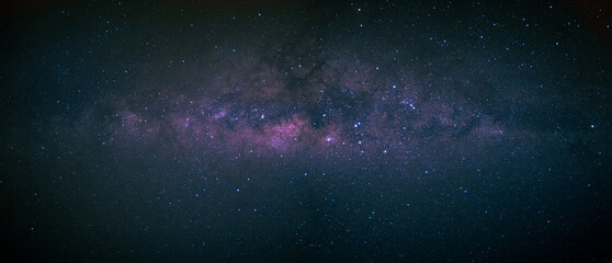 Astrophotography of visible Milky Way galaxy. Stars, space, nebula and stardust at a starry night...