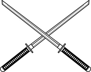 Isolated Katana Sword, Isolated Ninja Sword, Isolated Samurai sword in vector © JayMadison