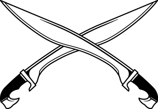 Isolated Crossed Spartan Sword, Crossed Greek Sword in Vector
