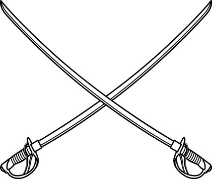 Isolated Military Sword, Cavalry Sword in Vector