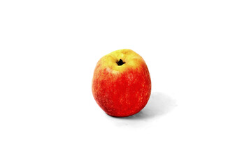 red yellow apple on white background