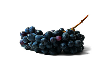 black grapes isolated on white background