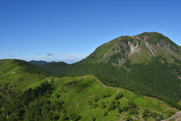 Mountain climbing in summer season