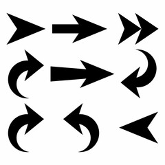 Illustration Vector Graphic of  arrow. Black Arrow icon. Set Arrow