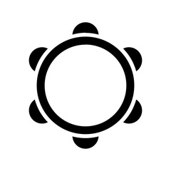Fototapeta premium Tambourine icon, full black. Suitable for website, content design, poster, banner, or video editing needs