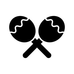 Maracas icon, full black. Suitable for website, content design, poster, banner, or video editing needs