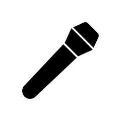 Karaoke microphone icon, full black. Suitable for website, content design, poster, banner, or video editing needs