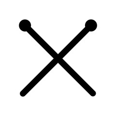 Drum stick icon, full black. Suitable for website, content design, poster, banner, or video editing needs