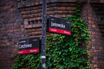 road signs nikiszowiec