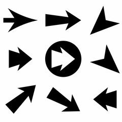 Illustration Vector Graphic of  arrow. Black Arrow icon. Set Arrow