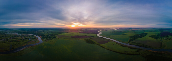 sunset over the river