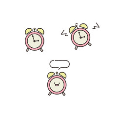目覚まし時計のイラスト素材セット