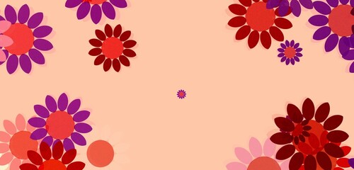 ひまわりの背景　ピンクと紫　派手