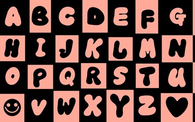 School English alphabet pattern for kids and fabrics and wrapping paper and notebooks and packaging and hobbies