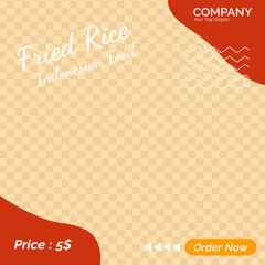 Restaurant instagram template for social media post