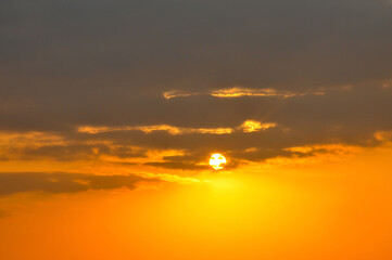 sunset with cloud