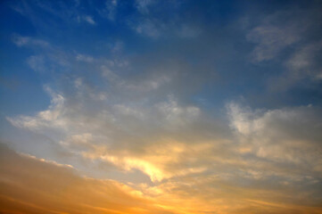sunset sky with clouds