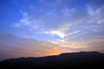 sunrise over the mountains