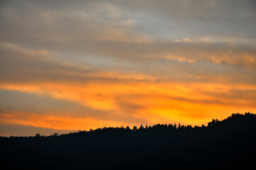 sunset over the mountains