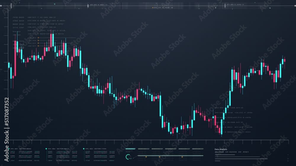 Fototapete business stock market, trading, info graphic with animated graphs, charts and data numbers insight a
