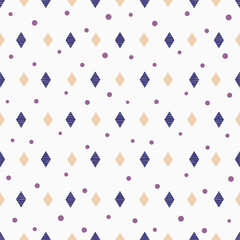 simple mini dots and diamond seamless pattern on white element for background, texture, label, wallpaper, cover, banner etc. vector design.