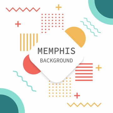 Memphis abstract background vector design concept