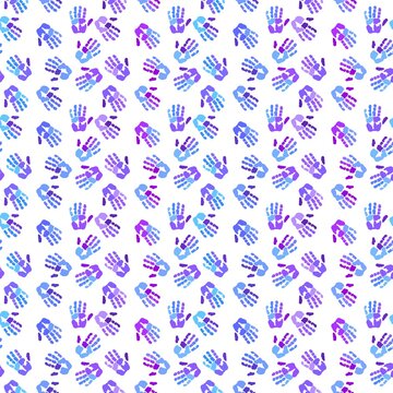 Handprint seamless team work pattern for school and kids and wrapping paper and notebooks and clothes print