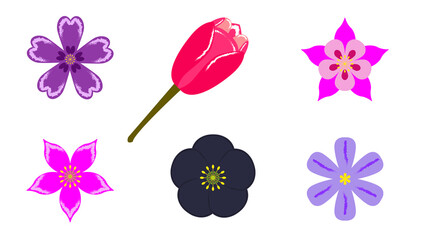 Cute Flowers Clipart Set