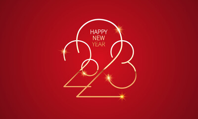 2023 Happy New Year Background Design. Greeting Card, Banner, Poster. Vector Illustration.