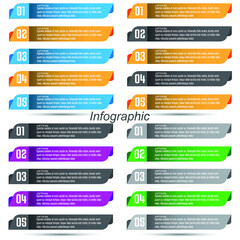 Collection infographics with steps and options, banner  for  business design and website template.