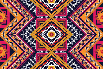 Geometric ethnic flower pattern for background,fabric,wrapping,clothing,wallpaper,Batik,carpet,embroidery style.